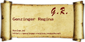 Genzinger Regina névjegykártya