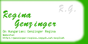 regina genzinger business card